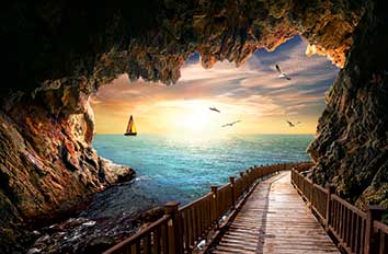 پوستر طرح غار و دریا L5075