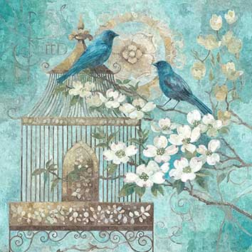 پوستر طرح نقاشی گل و پرنده p6013