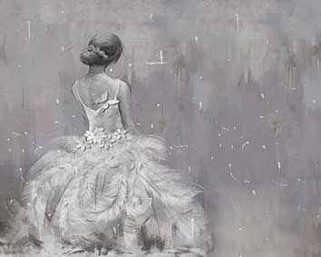 پوستر طرح نقاشی سیاه سفید دختر p6017