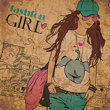 پوستر طرح نقاشی دختر p6019