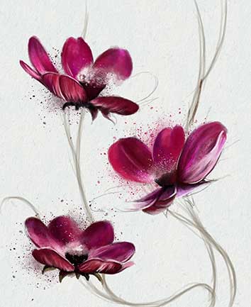 پوستر طرح نقاشی گل p6024