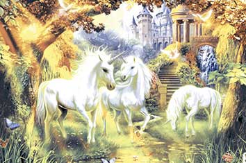 پوستر طرح نقاشی اسب تک شاخ p6048