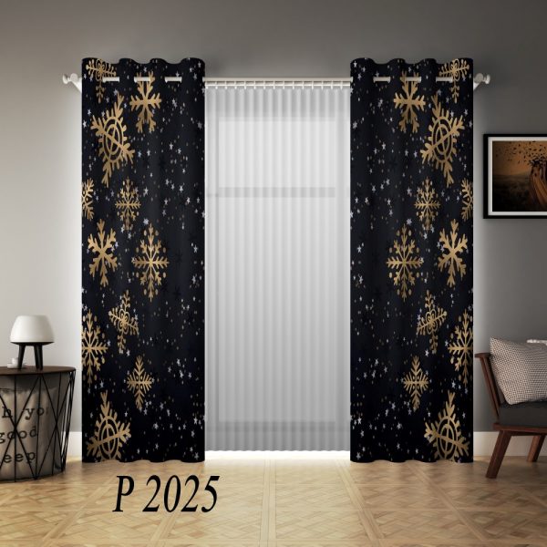 پرده چاپی طرح دانه برف P2025
