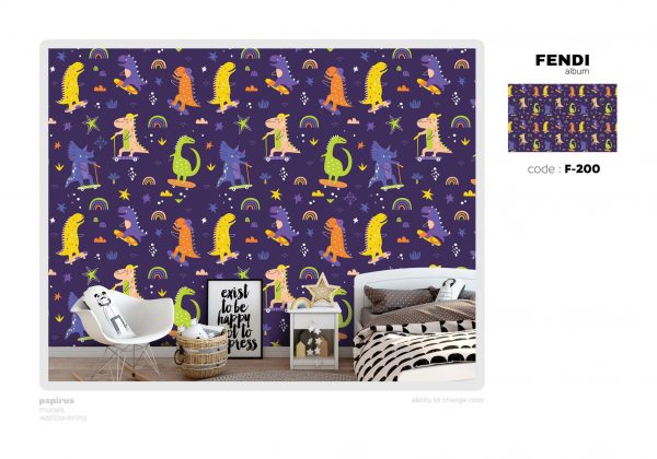 پوستر طرح دایناسور در فضا F200