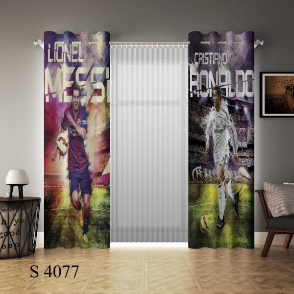 پرده چاپی طرح کریستیانو رونالدو و مسی S4077
