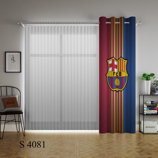 پرده چاپی طرح لوگو بارسلونا S4081