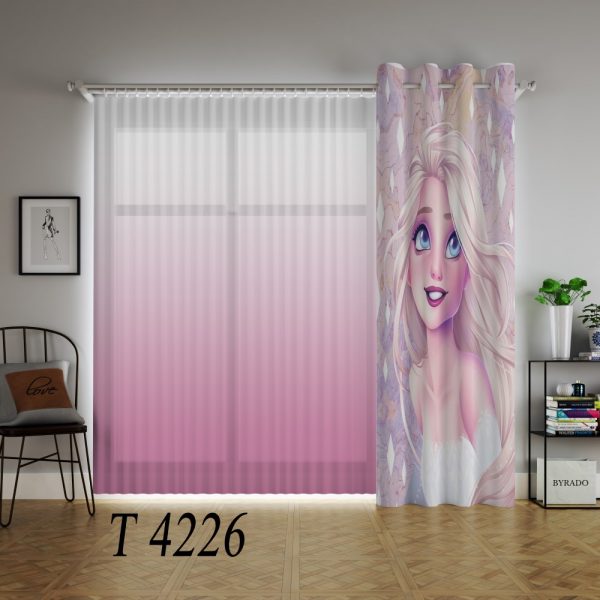 پرده چاپی طرح دختر T4226