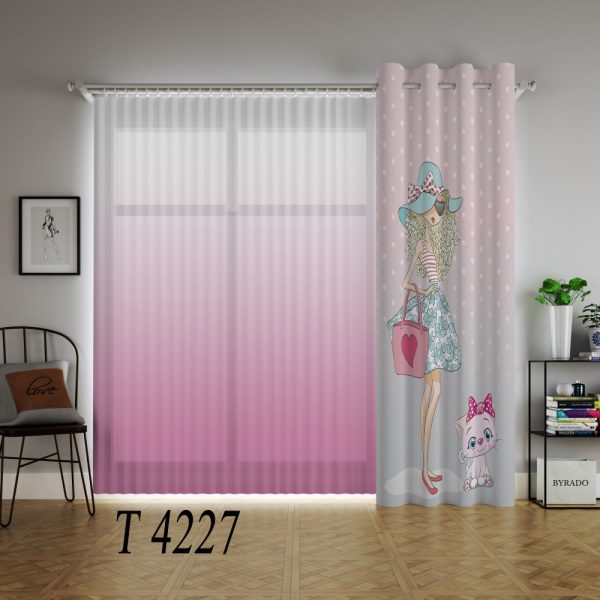 پرده چاپی طرح دختر T4227