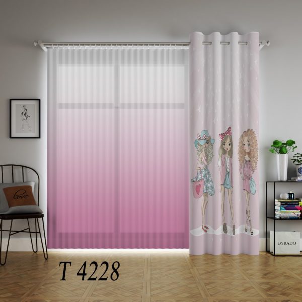 پرده چاپی طرح دخترانه T4228