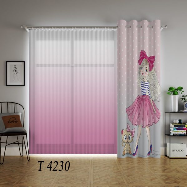پرده چاپی طرح دختر T4230