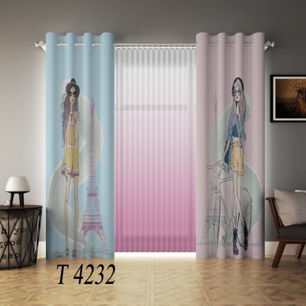 پرده چاپی طرح دختر T4232