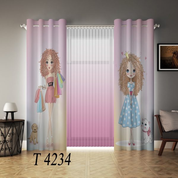 پرده چاپی طرح دختر T4234