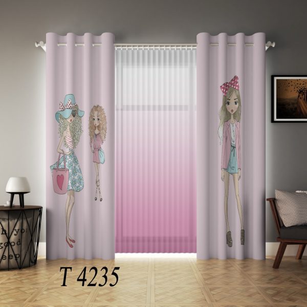 پرده چاپی طرح دختر T4235