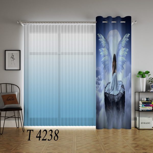 پرده چاپی طرح فرشته T4238
