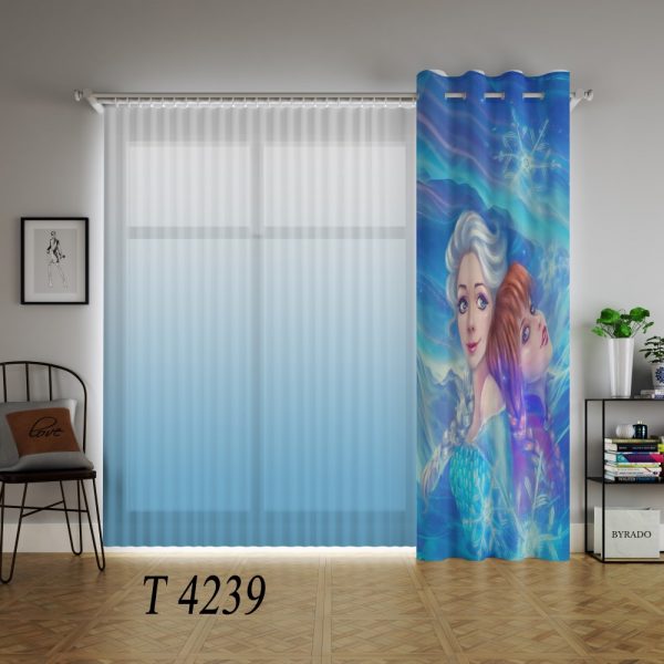 پرده چاپی طرح دختران T4239