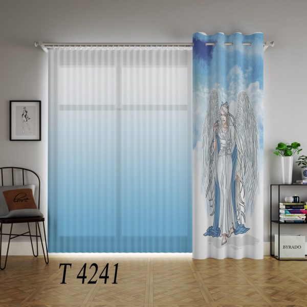 پرده چاپی طرح فرشته T4241