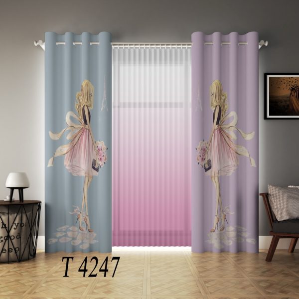 پرده چاپی طرح دختر T4247