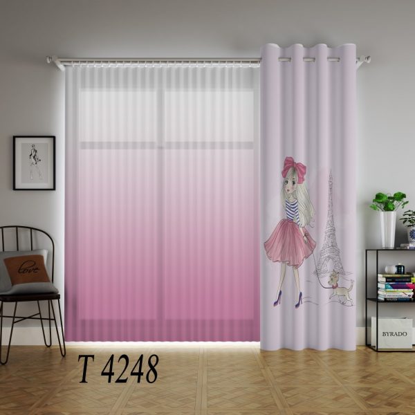 پرده چاپی طرح دختر T4248