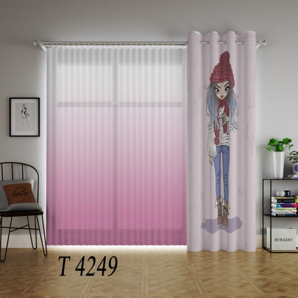 پرده چاپی طرح دختر T4249