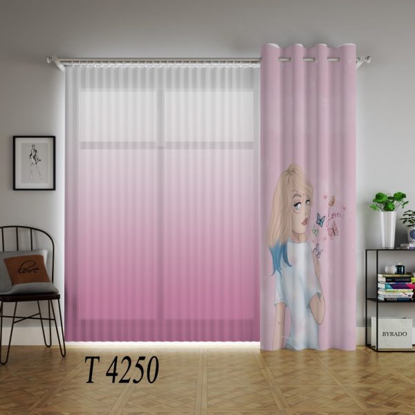پرده چاپی طرح دختر T4250