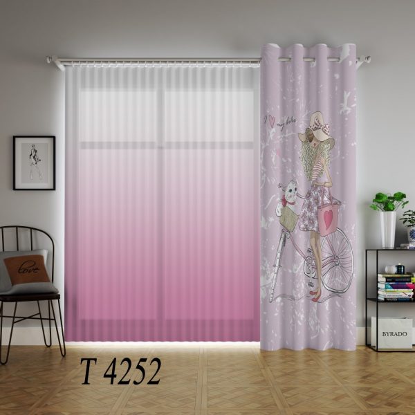 پرده چاپی طرح دختر T4252