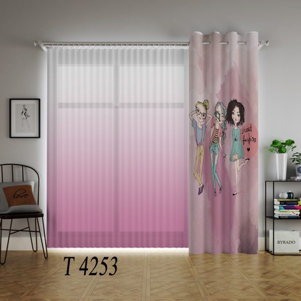 پرده چاپی طرح دختر T4253