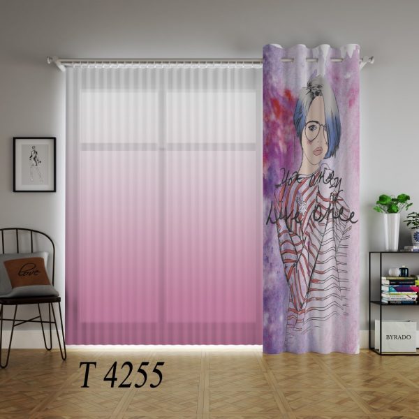 پرده چاپی طرح دختر T4255