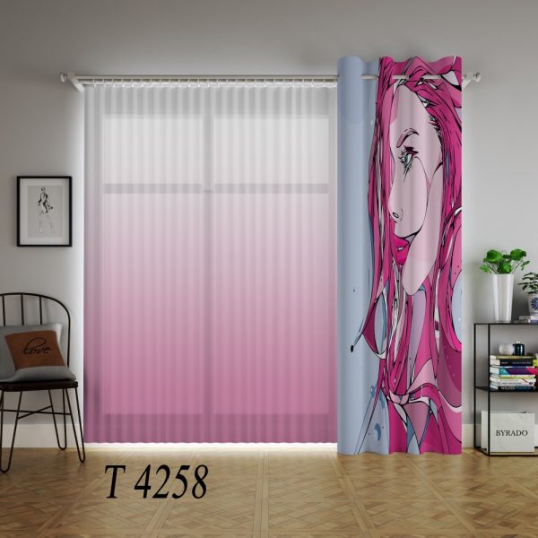 پرده چاپی طرح دختر T4258