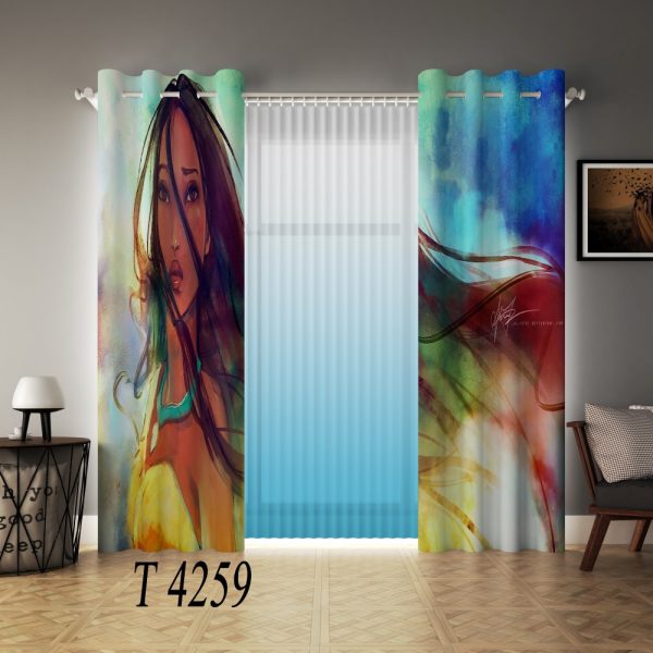 پرده چاپی طرح دختر T4259