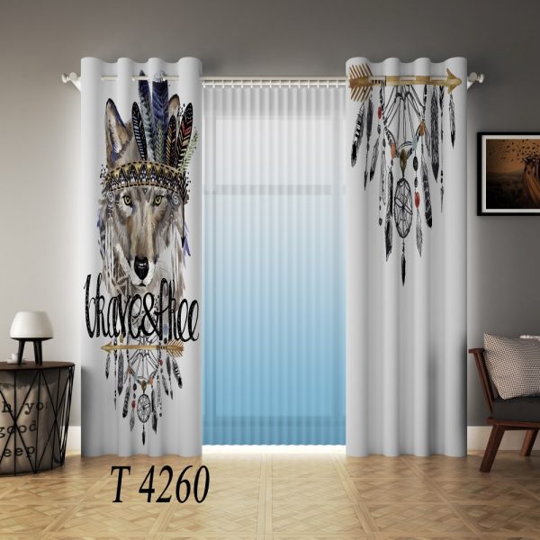 پرده چاپی طرح گرگ T4260