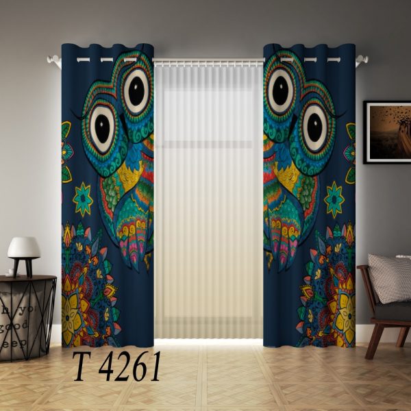 پرده چاپی طرح جغد T4261