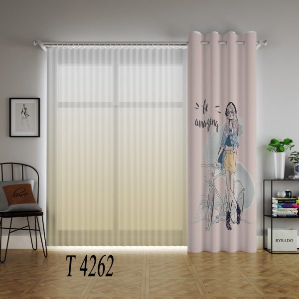 پرده چاپی طرح دختر T4262