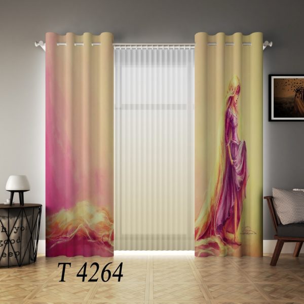 پرده چاپی طرح دختر T4264
