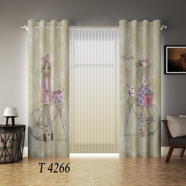 پرده چاپی طرح دختر T4266
