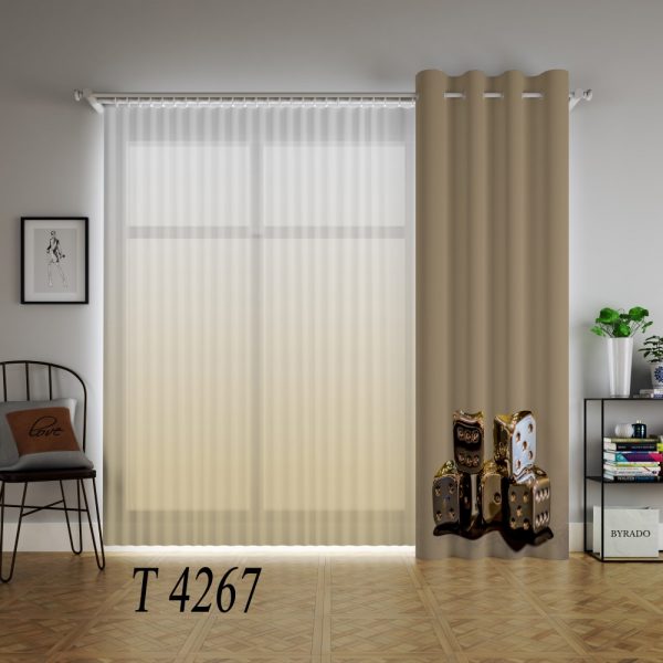 پرده چاپی طرح تاس T4267
