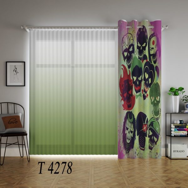 پرده چاپی طرح اسکلت T4278