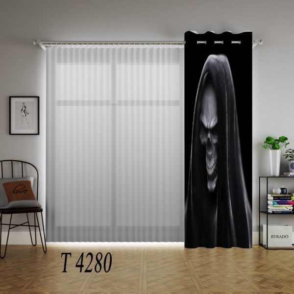 پرده چاپی طرح اسکلت T4280