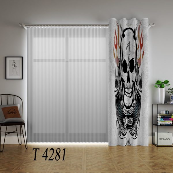 پرده چاپی طرح اسکلت T4281
