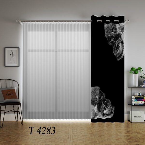 پرده چاپی طرح اسکلت T4283