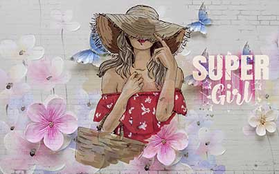 پوستر طرح سوپر دختر W4019
