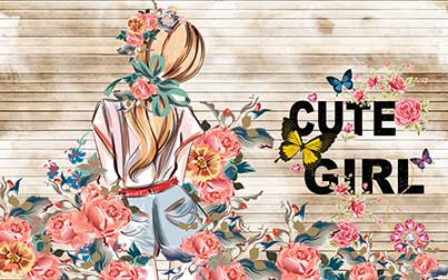 پوستر طرح دختر بامزه W4020