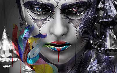 پوستر طرح صورت دختر W4060