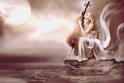 پوستر طرح دختر و ویولن W4089