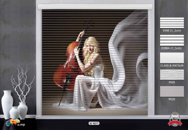 پرده زبرا چاپی طرح دختر W4077