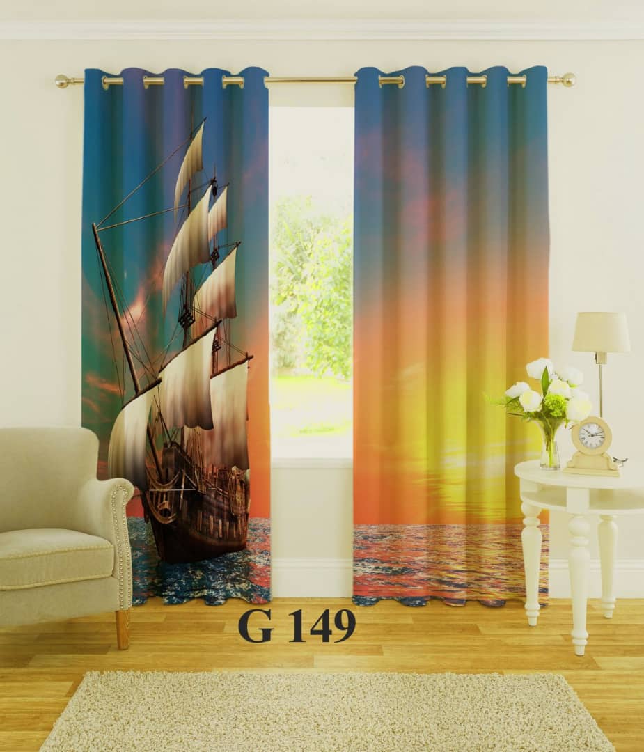پرده چاپی طرح کشتی G149