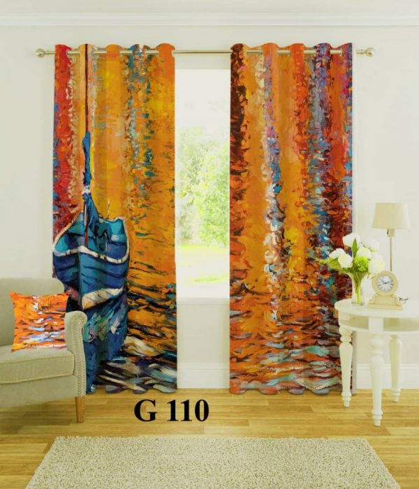 پرده چاپی طرح قایق G110