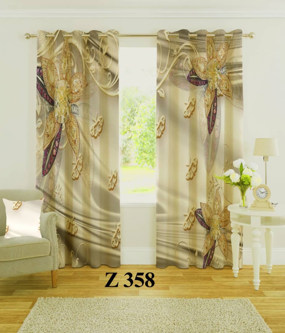 پرده چاپی طرح گل Z358