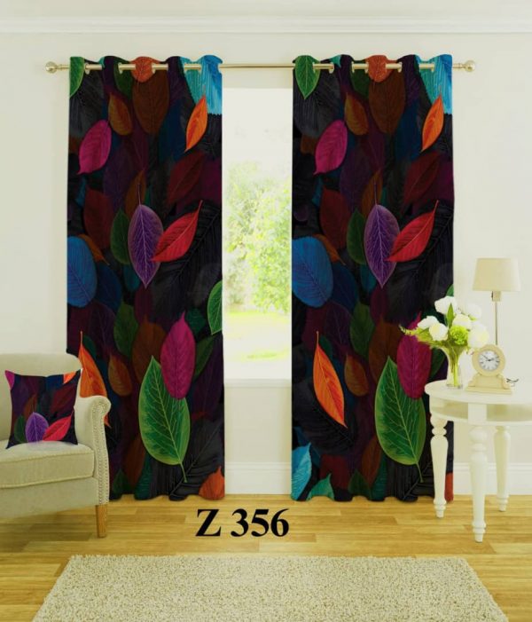 پرده چاپی طرح برگ رنگی Z356