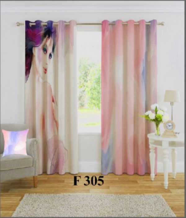 پرده چاپی طرح دختر F131