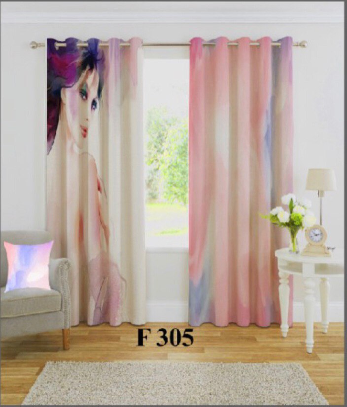 پرده چاپی طرح دختر F131